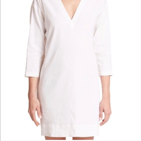 theory white linen dress